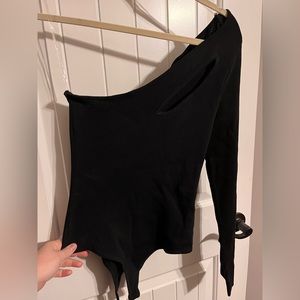 Sexy-Slit One Shoulder Bodysuit